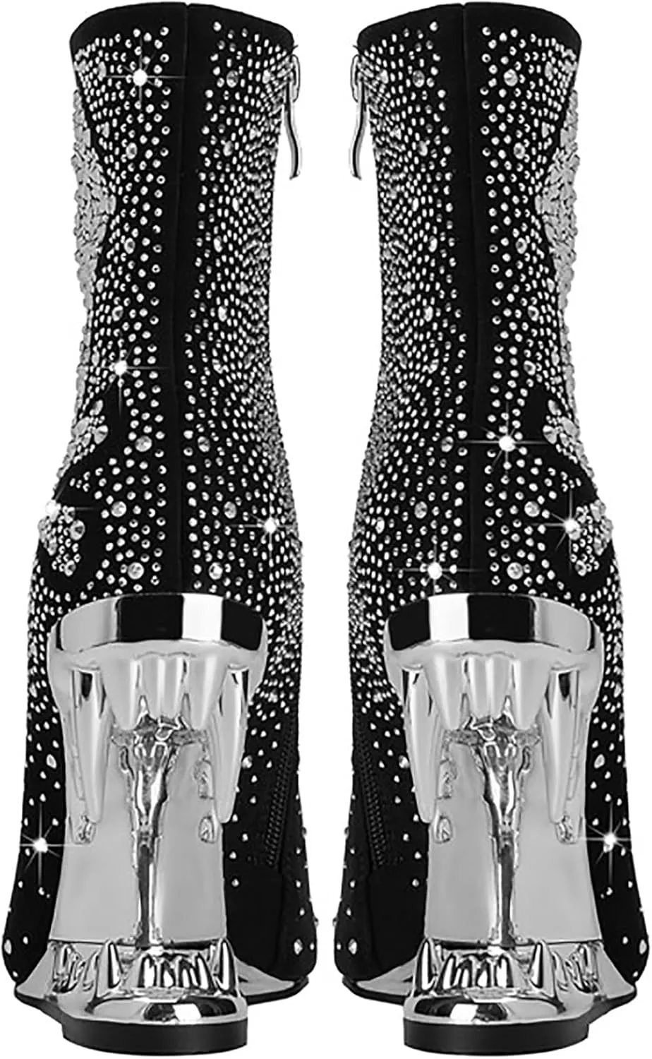 Wanliluxy Shark Teeth Ankle Boots Morso Boots Animal Pattern Boots Rhinestone Ankle Boots