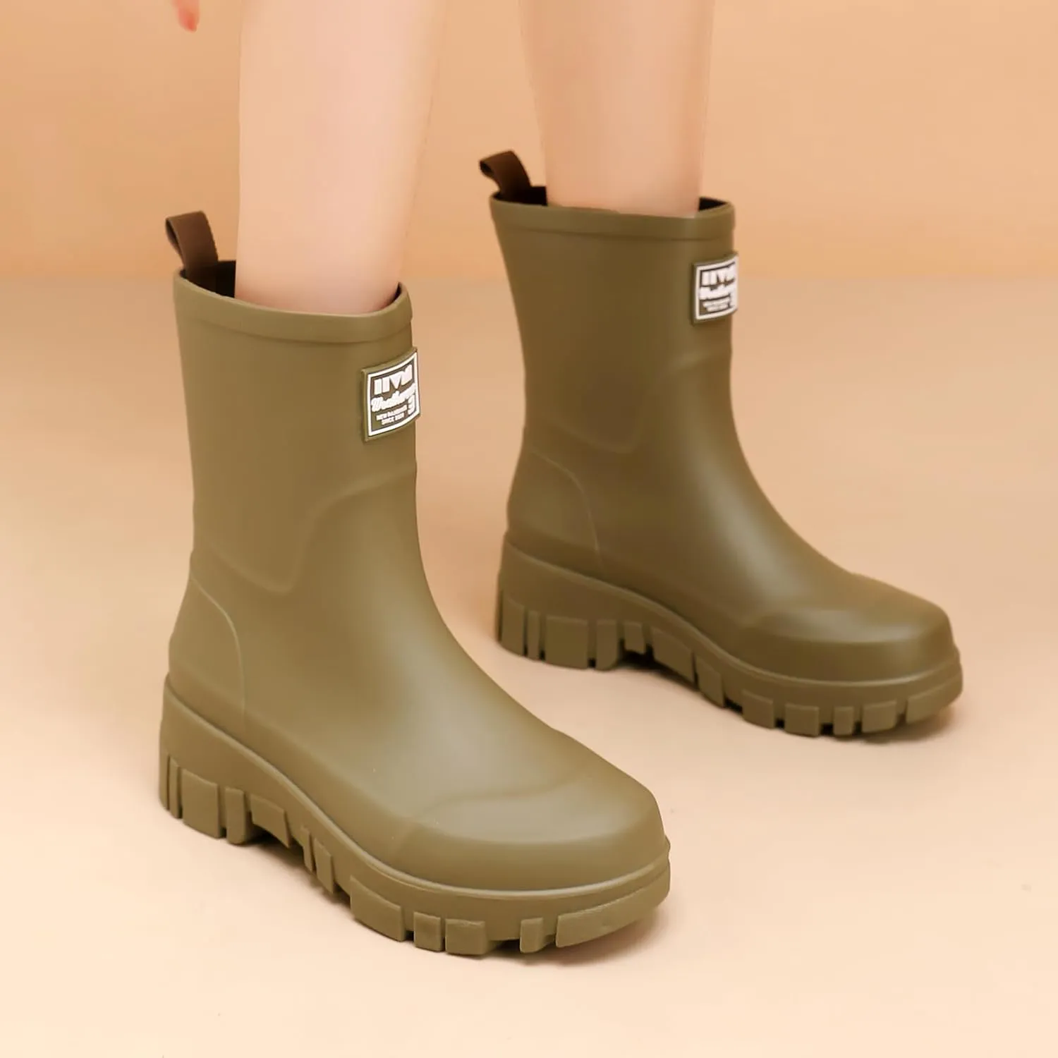 Waterproof Boots for Women Rain Boots Stylish Non Slip Rubber Boots Durable Garden Boots, Platform Mud Boots Fishing Boots for Outdoor Fashionable Booties