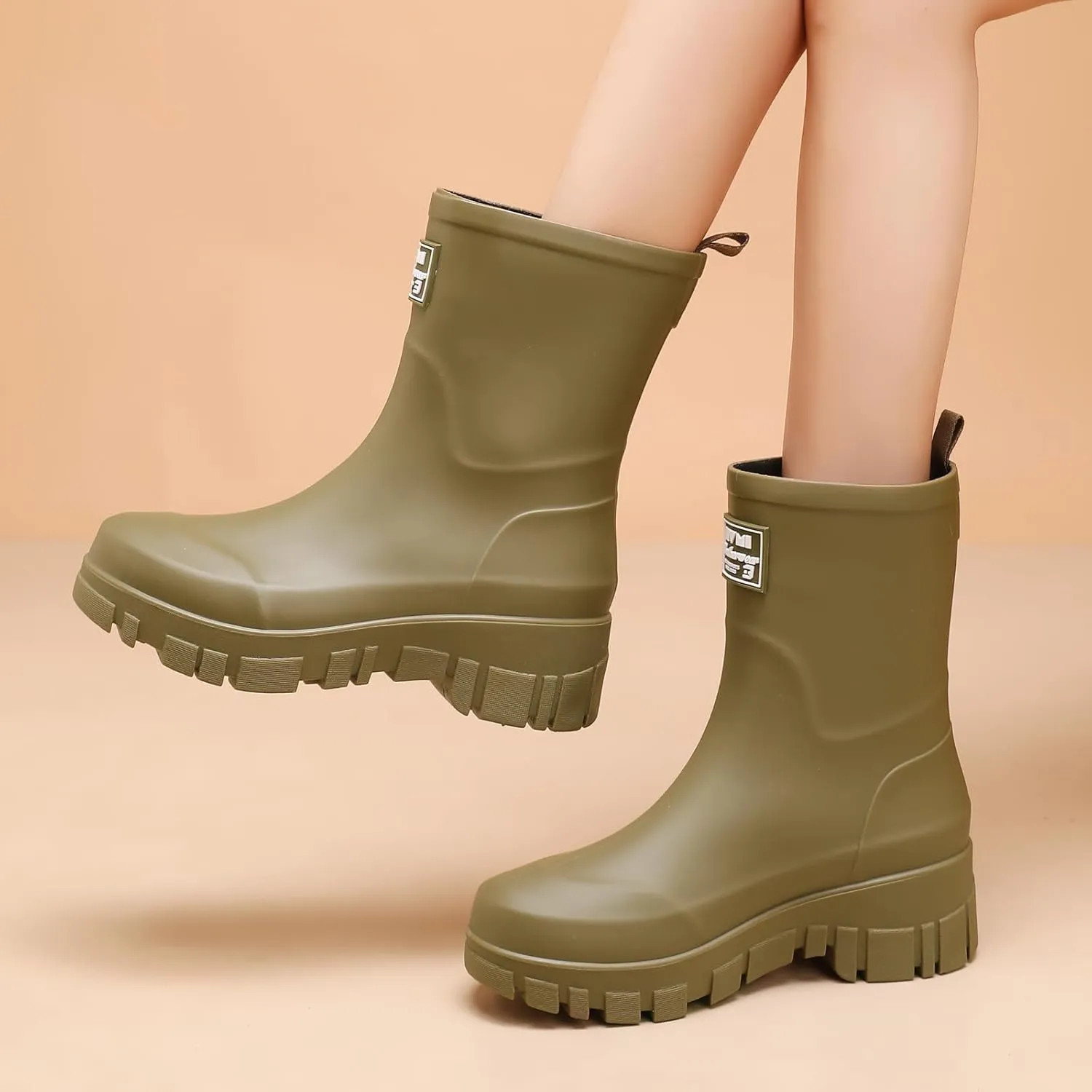 Waterproof Boots for Women Rain Boots Stylish Non Slip Rubber Boots Durable Garden Boots, Platform Mud Boots Fishing Boots for Outdoor Fashionable Booties