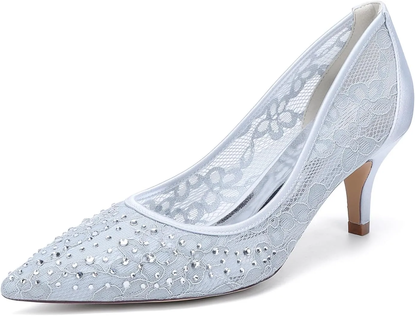 Wedding Bridal Shoes Women's High Stiletto Heels Closed Bridal Pointed Toe Dress Pumps Shoes 6Cm