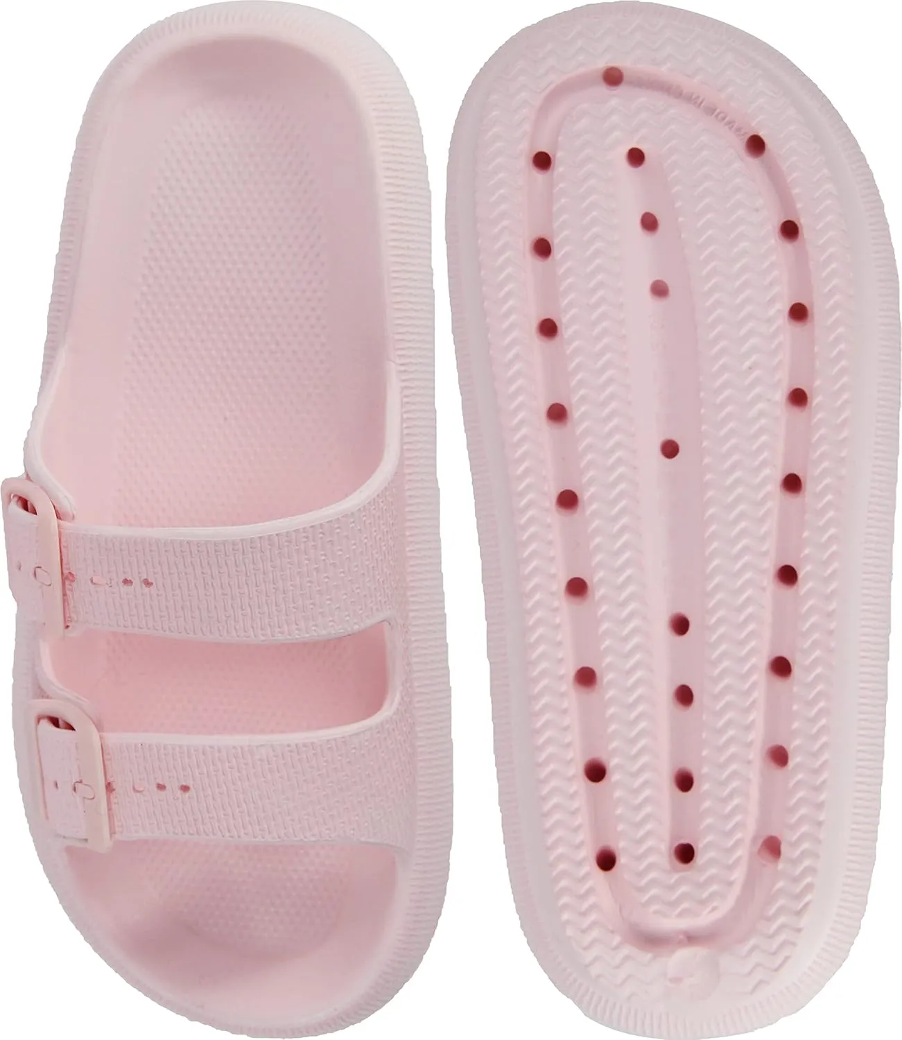 Weweya Sandals for Women and Men - Pillow Slippers - Double Buckle Adjustable Slides - EVA Flat Sandals
