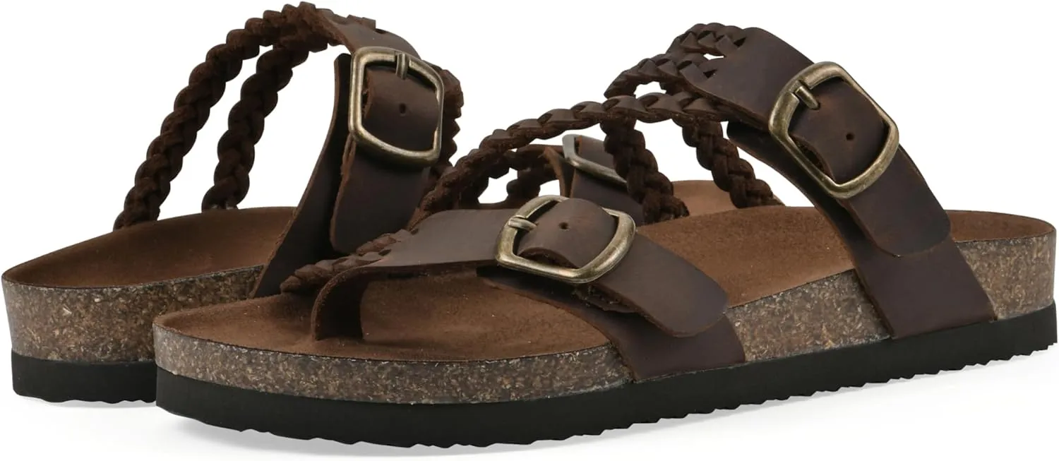 WHITE MOUNTAIN Women's Haziest Braided Signature Comfort-Molded Footbed Sandal