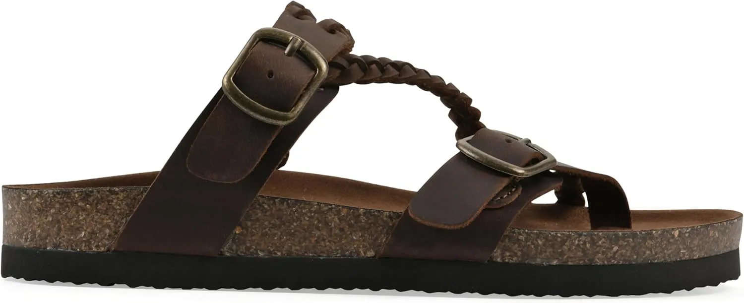 WHITE MOUNTAIN Women's Haziest Braided Signature Comfort-Molded Footbed Sandal