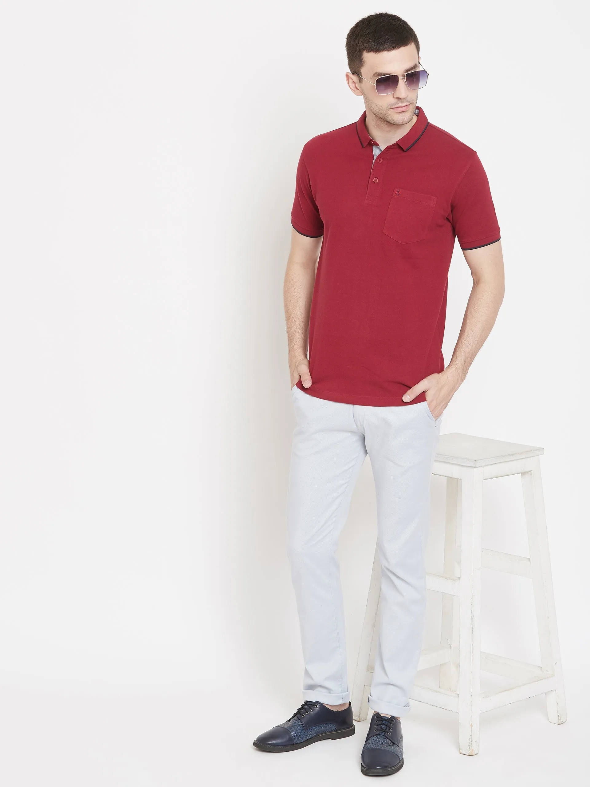 White Slim Fit Trousers