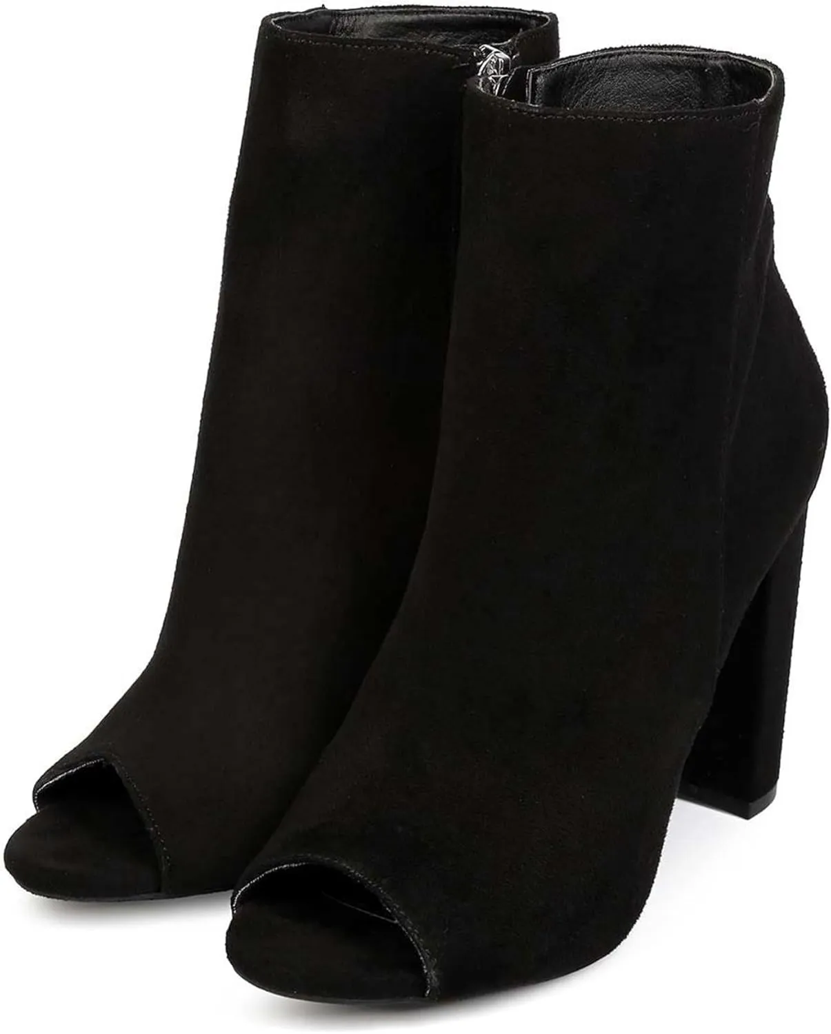 Wild Diva Morris-03 Women's Stylish Peep Toe Slouch Ankle Boots Chunky Stacked Heels Bootie