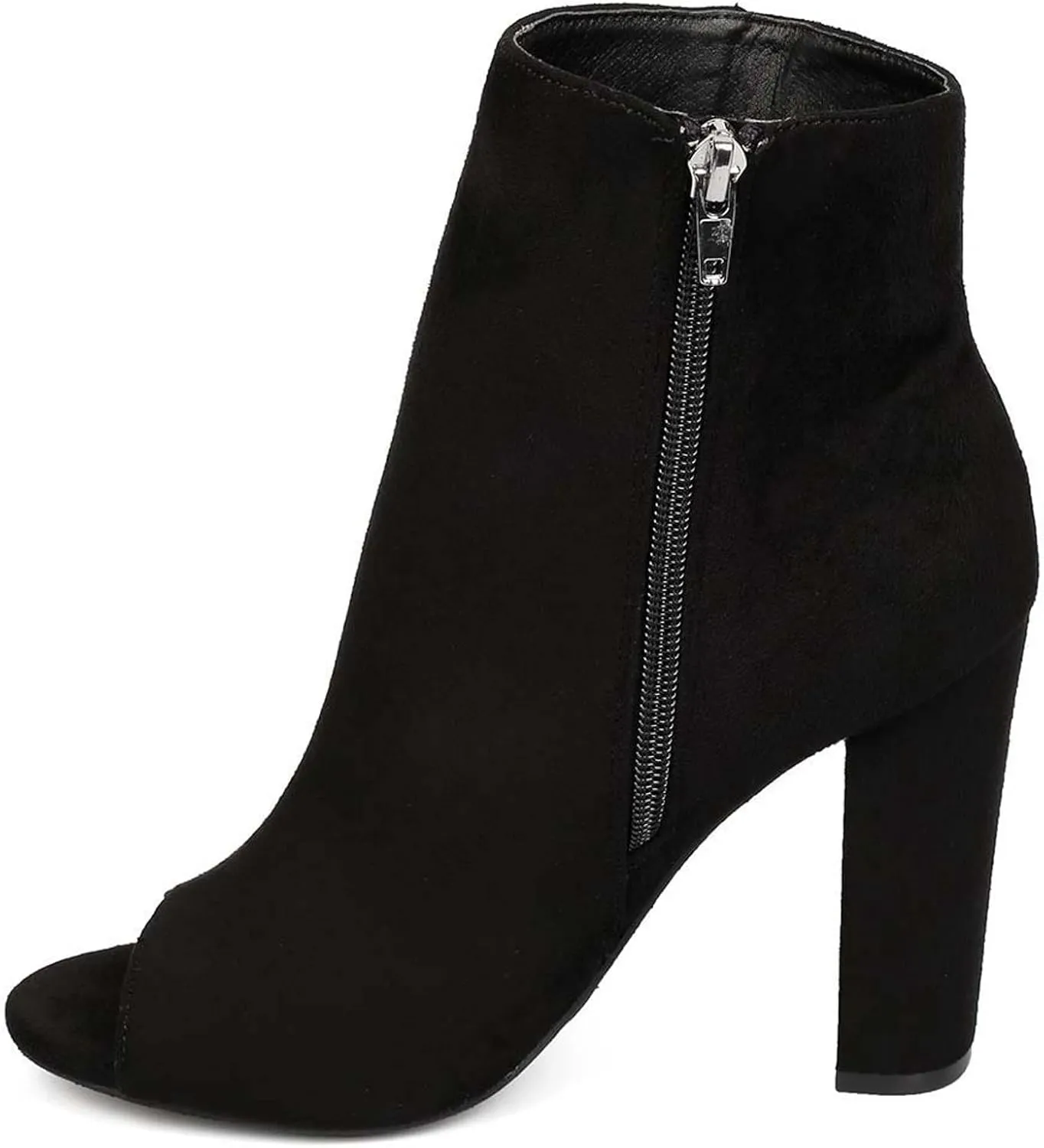 Wild Diva Morris-03 Women's Stylish Peep Toe Slouch Ankle Boots Chunky Stacked Heels Bootie