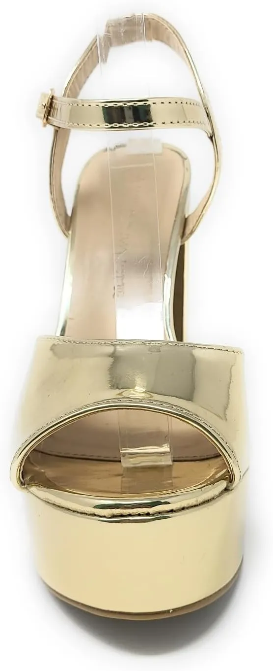 Wild Diva Women's Open Toe Ankle Strap High Heel Sandals
