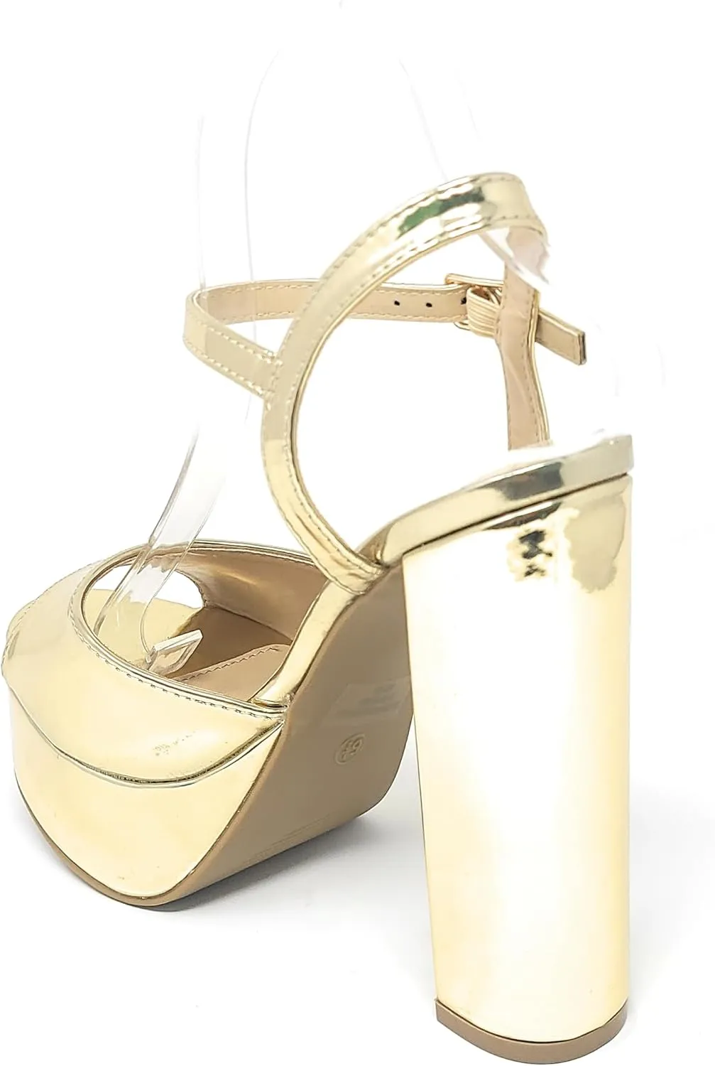Wild Diva Women's Open Toe Ankle Strap High Heel Sandals