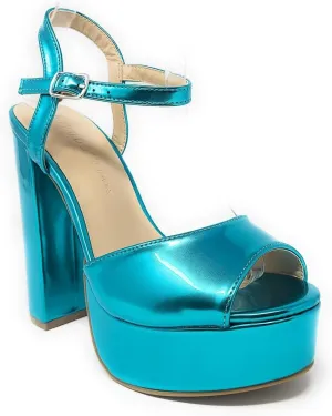 Wild Diva Women's Open Toe Ankle Strap High Heel Sandals