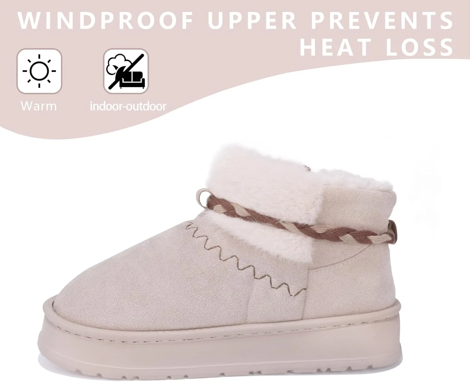Winter Snow Boots for Women,Casual & Stylish Snow Boots,All-Day Comfort,with Knot Decoration