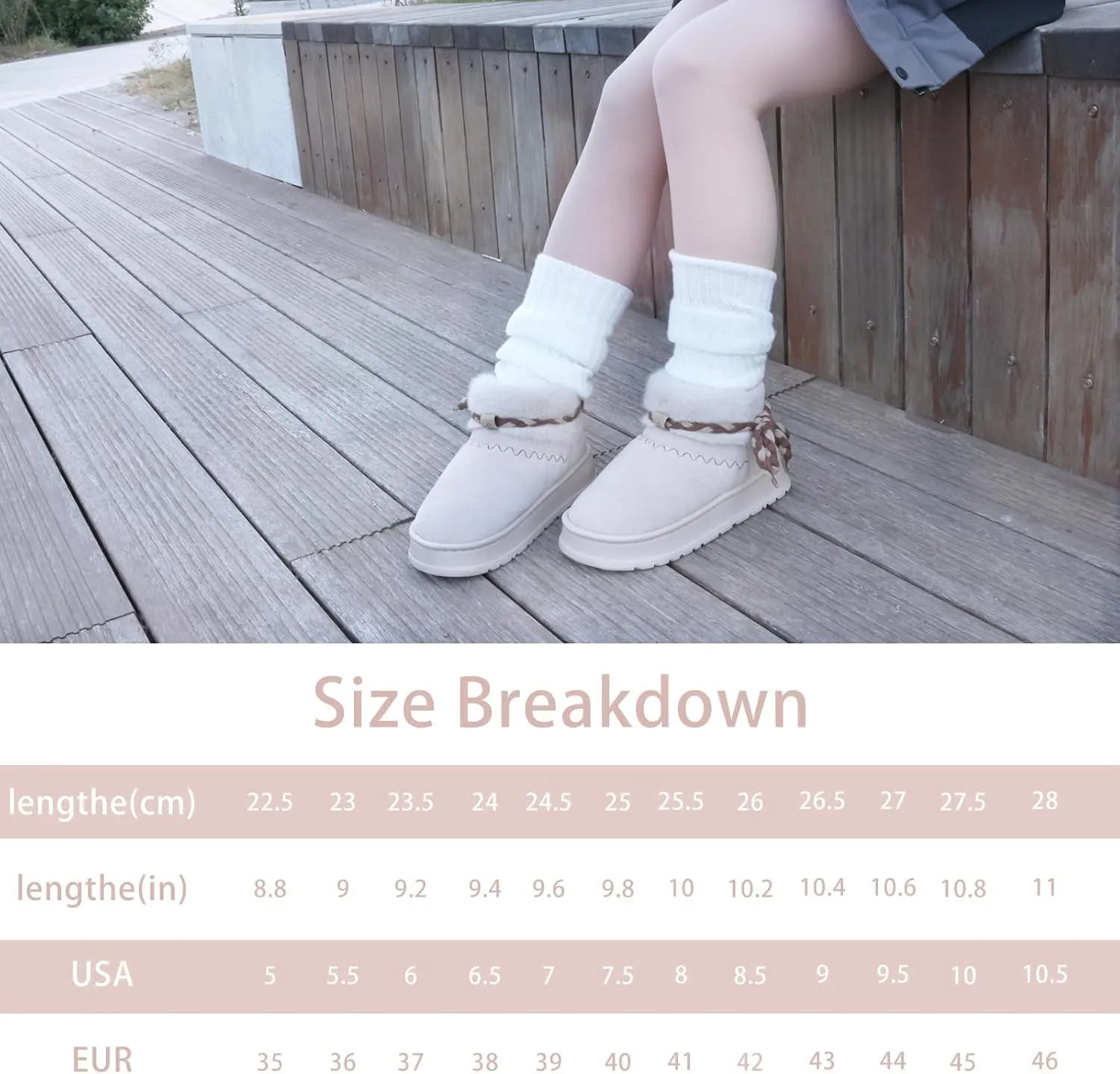 Winter Snow Boots for Women,Casual & Stylish Snow Boots,All-Day Comfort,with Knot Decoration