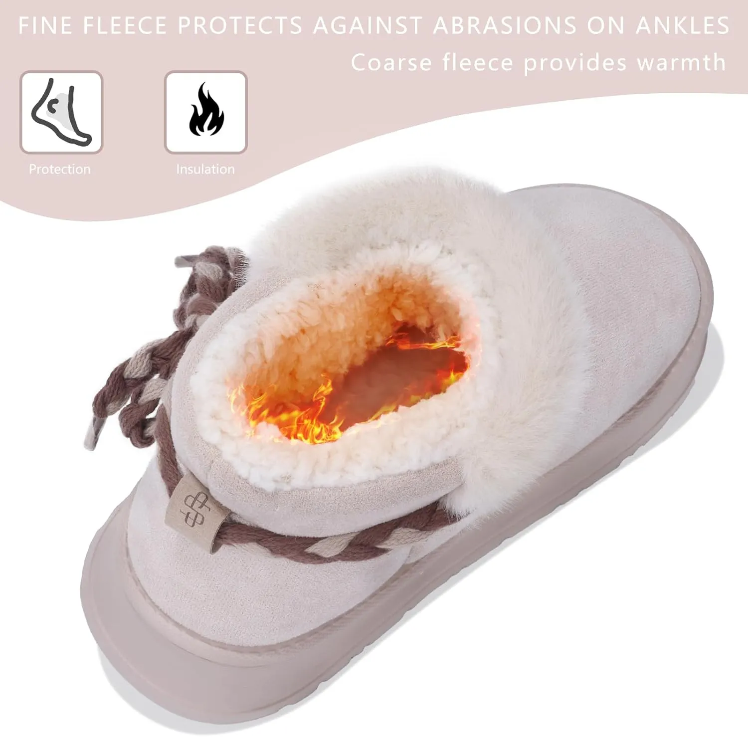 Winter Snow Boots for Women,Casual & Stylish Snow Boots,All-Day Comfort,with Knot Decoration