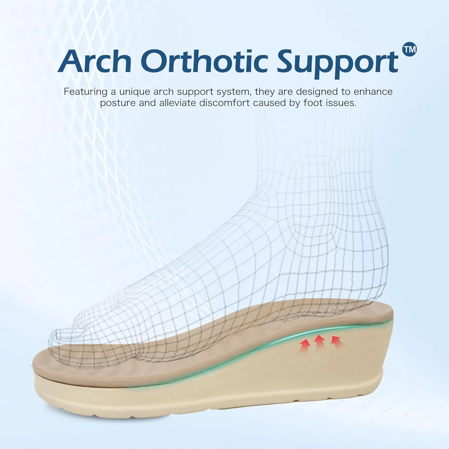 Women Arch Support Wedge Sandals Comfortable Waking Sandals