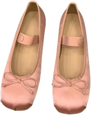 Women Casual Elastic Straps Mary Janes Ankle Strap Ballet Flats Lolita Cute Bowknot Dress Shoes for Girls