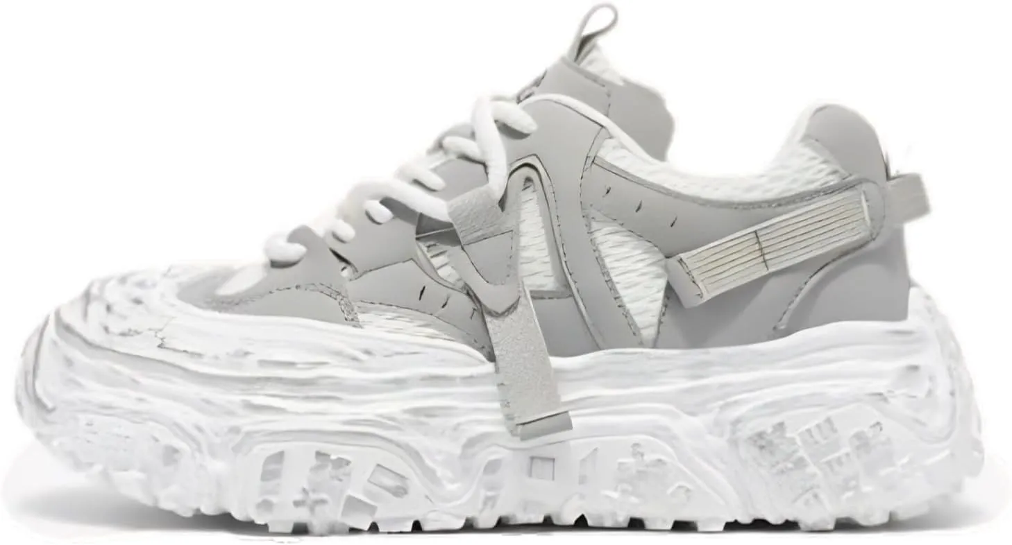 Women Chunky Platform Sneakers, Futuristic Techwear Dad Shoes, Y2K Fashion Outdoor Streetwear, Breathable Non Slip