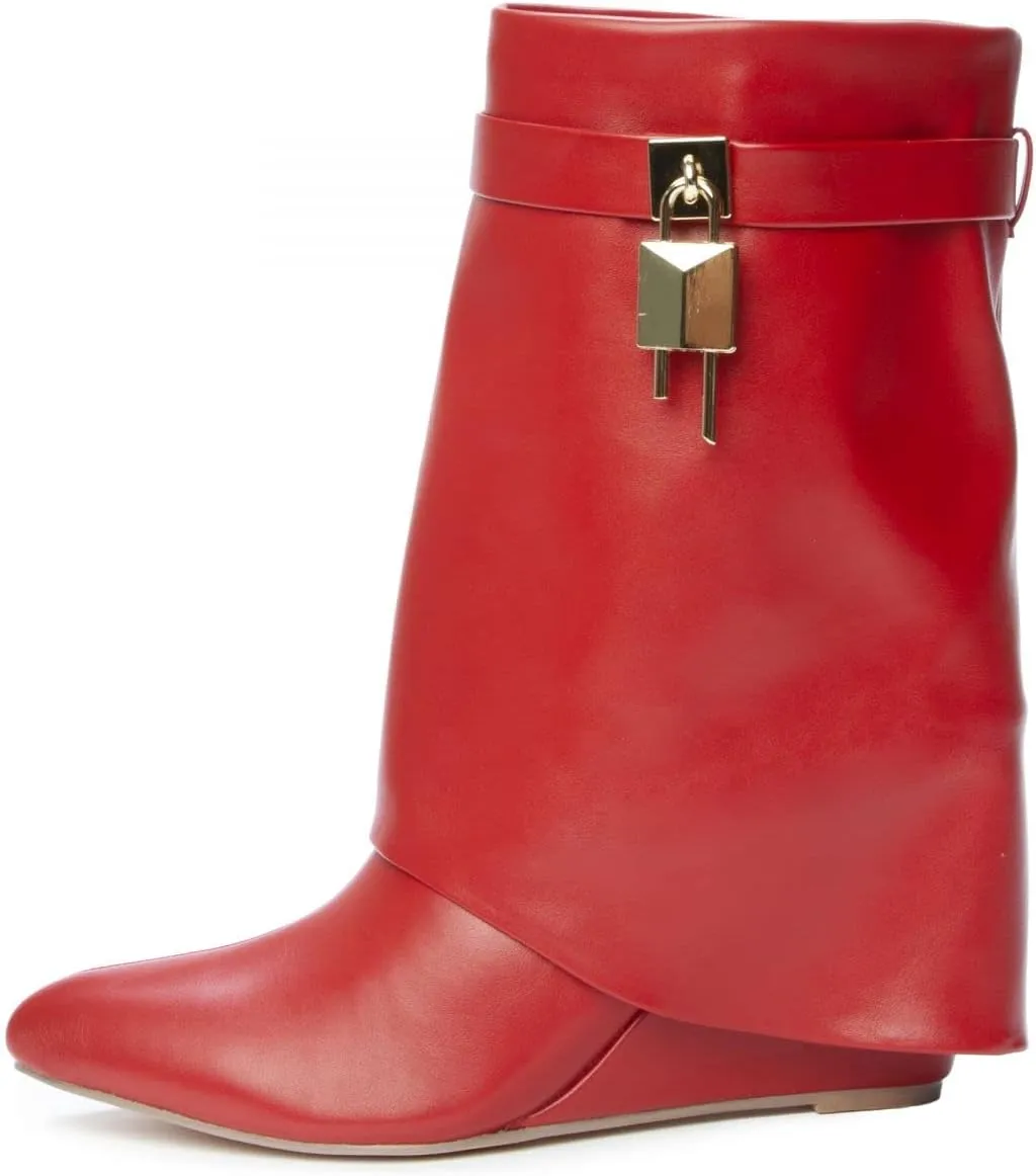 Women Mid-Calf Wedge Boot