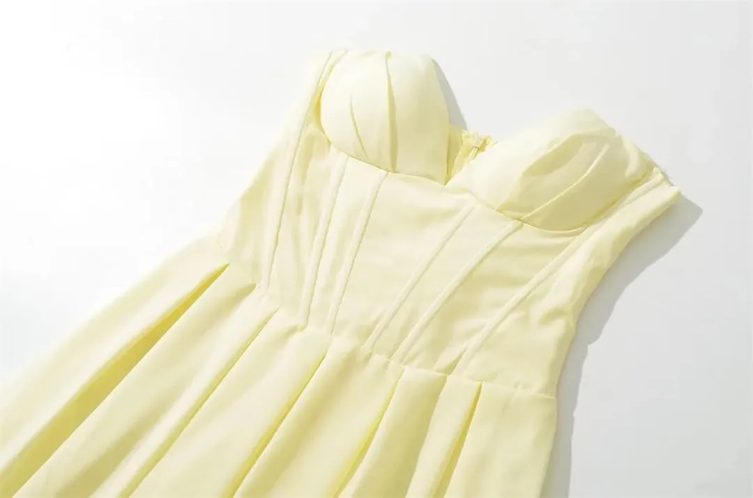 Women Retro Party Dress Sleeveless Off Shoulder V Neck Midi Dress Backless Solid Slim Fit Dress