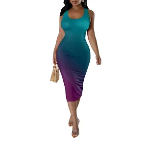 Women Sexy Bodycon Tank Top Dress Summer Pencil Sleeveless Basic Midi Dresses Party Club Beach Sundresses XS-3XL