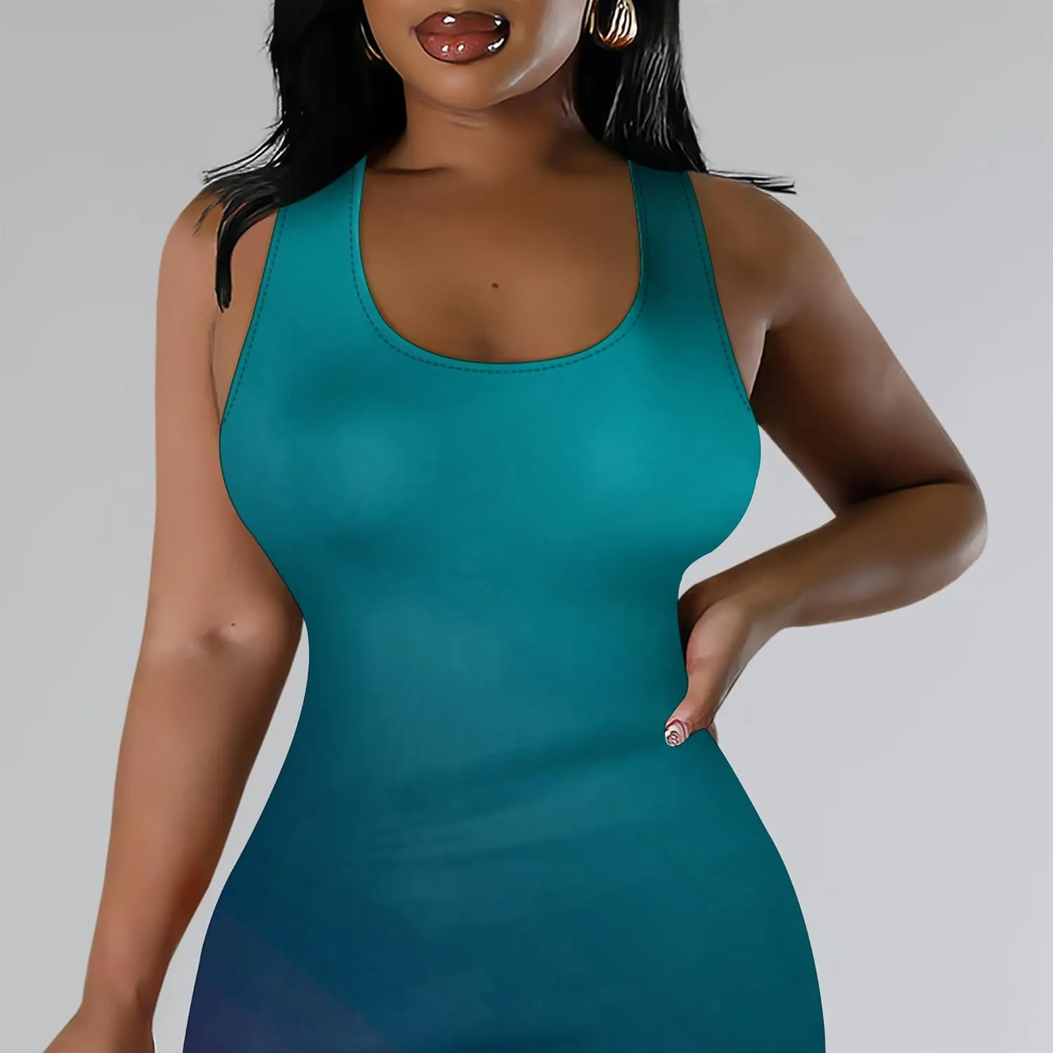 Women Sexy Bodycon Tank Top Dress Summer Pencil Sleeveless Basic Midi Dresses Party Club Beach Sundresses XS-3XL