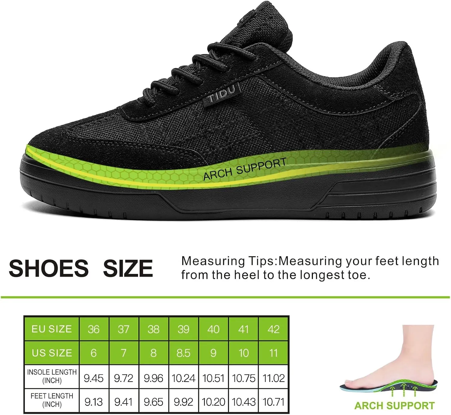 Women's Canvas Walking Shoes with Orthopedic Arch Support Comfortable Fashion Sneakers for Plantar Fasciitis Flat Feet Pain Relief