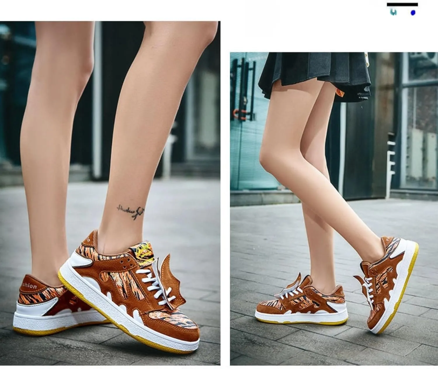 Women’s Chunky Platform Sneakers, Glitter Animal Print, Flame Wings, Bold Y2K Streetwear Shoes, Walk Loud Break Necks