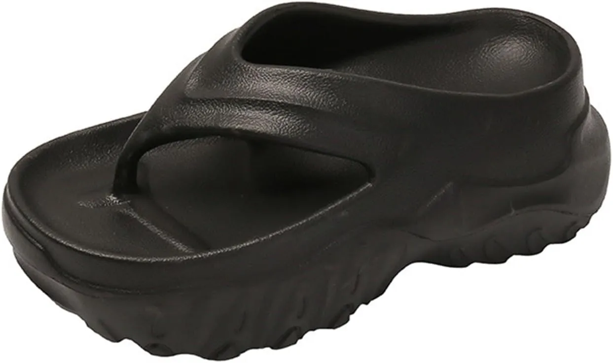 Women's EVA Platform Soft Sole Slippers Summer One Word Belt Hollow Out Backless Sandals Anti Slip Lightweight Breathable Slippers for Beach Outdoor
