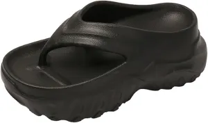 Women's EVA Platform Soft Sole Slippers Summer One Word Belt Hollow Out Backless Sandals Anti Slip Lightweight Breathable Slippers for Beach Outdoor