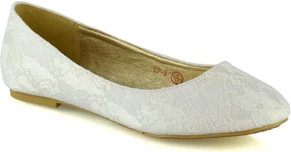 Womens Flat Bridal Shoes Ladies