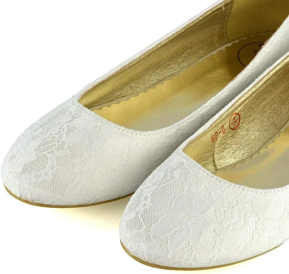 Womens Flat Bridal Shoes Ladies