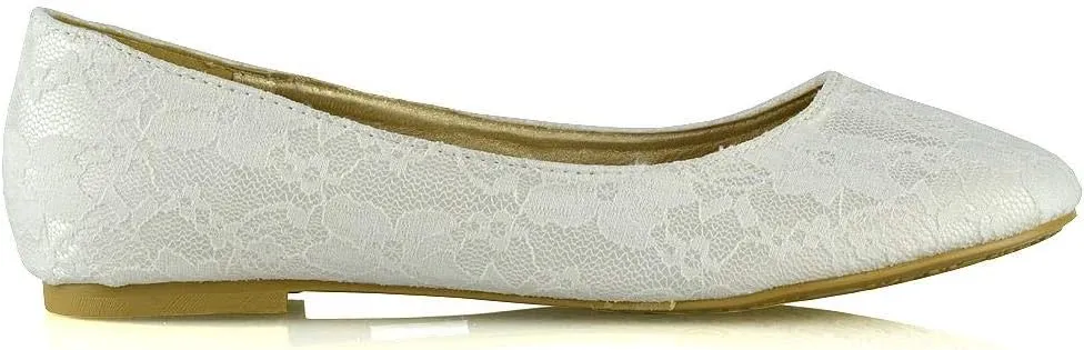 Womens Flat Bridal Shoes Ladies