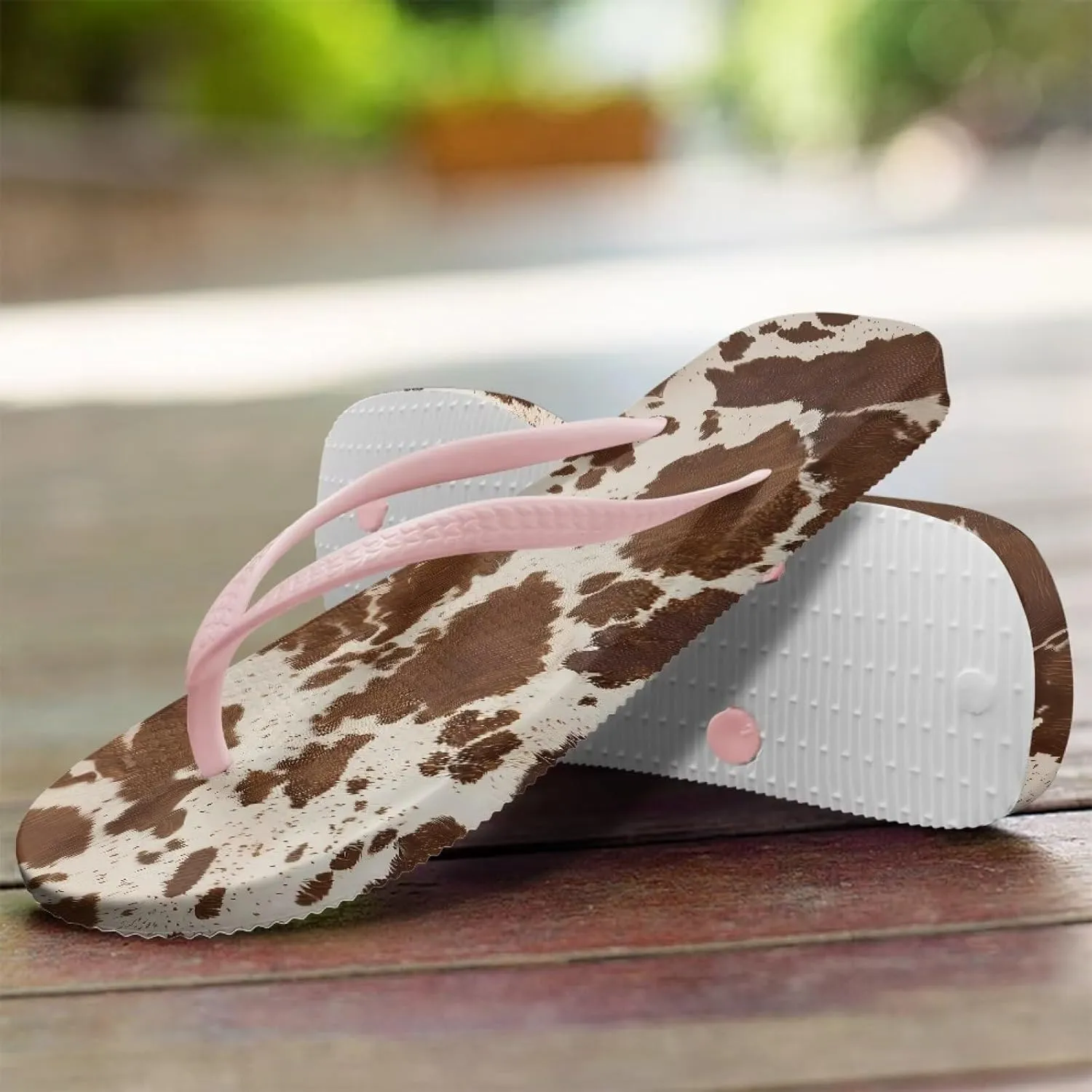 Women's Flip Flops Sandals, Lightweight Beach Pink Thong Sandals, Casual Shower & Pool Slides