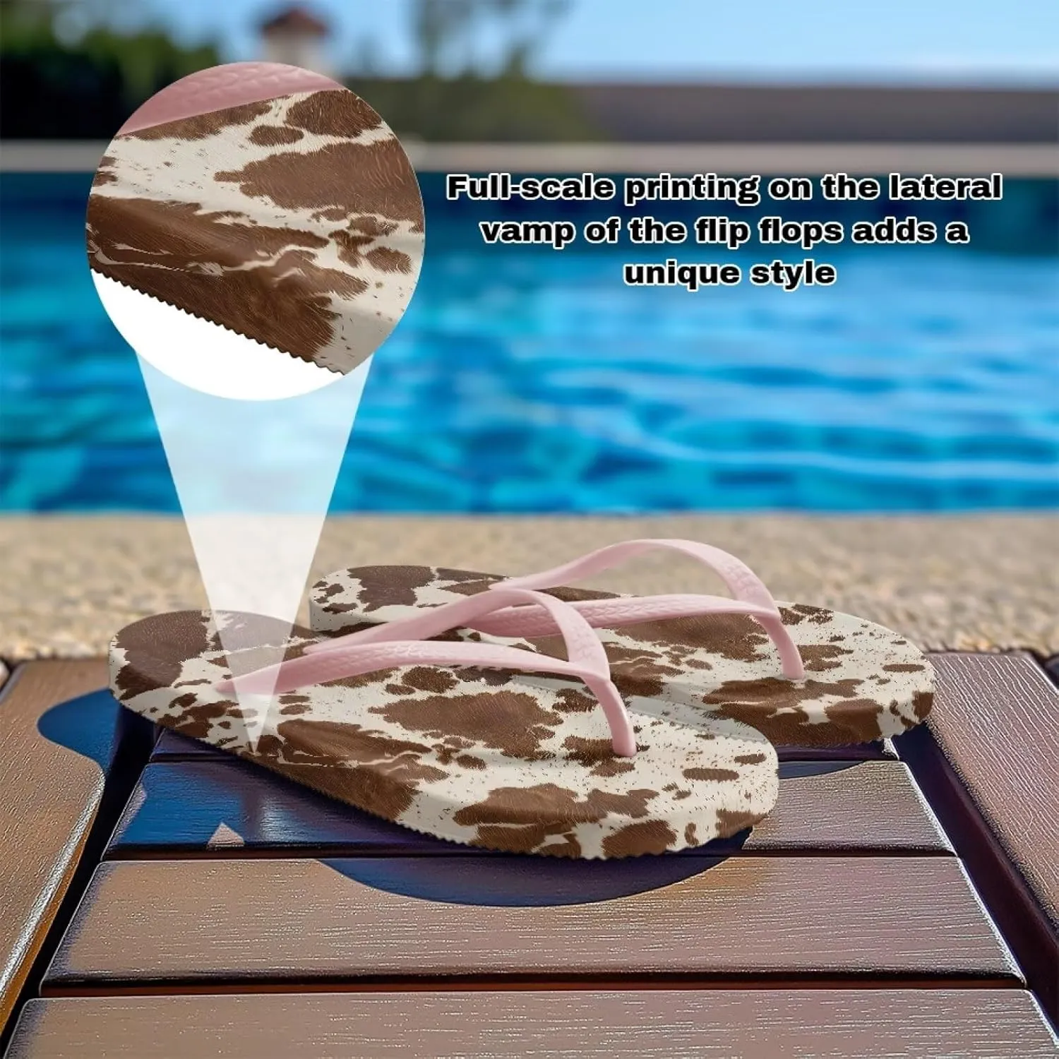 Women's Flip Flops Sandals, Lightweight Beach Pink Thong Sandals, Casual Shower & Pool Slides