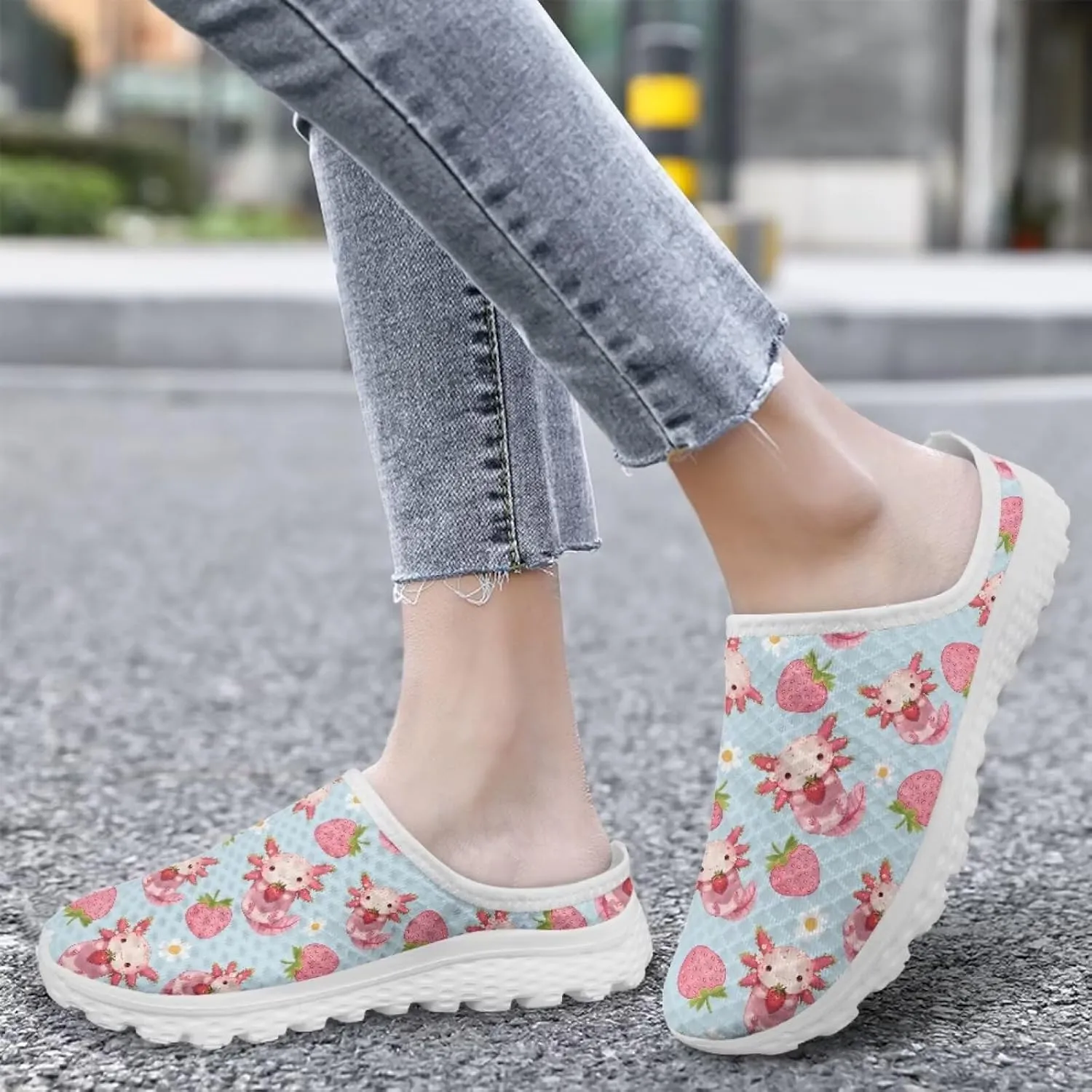 Womens Garden Shoes Slip on Mule Tennis Shoes Low Top Sneaker Casual Flat Loafers with EVA Sole US 6-13.5