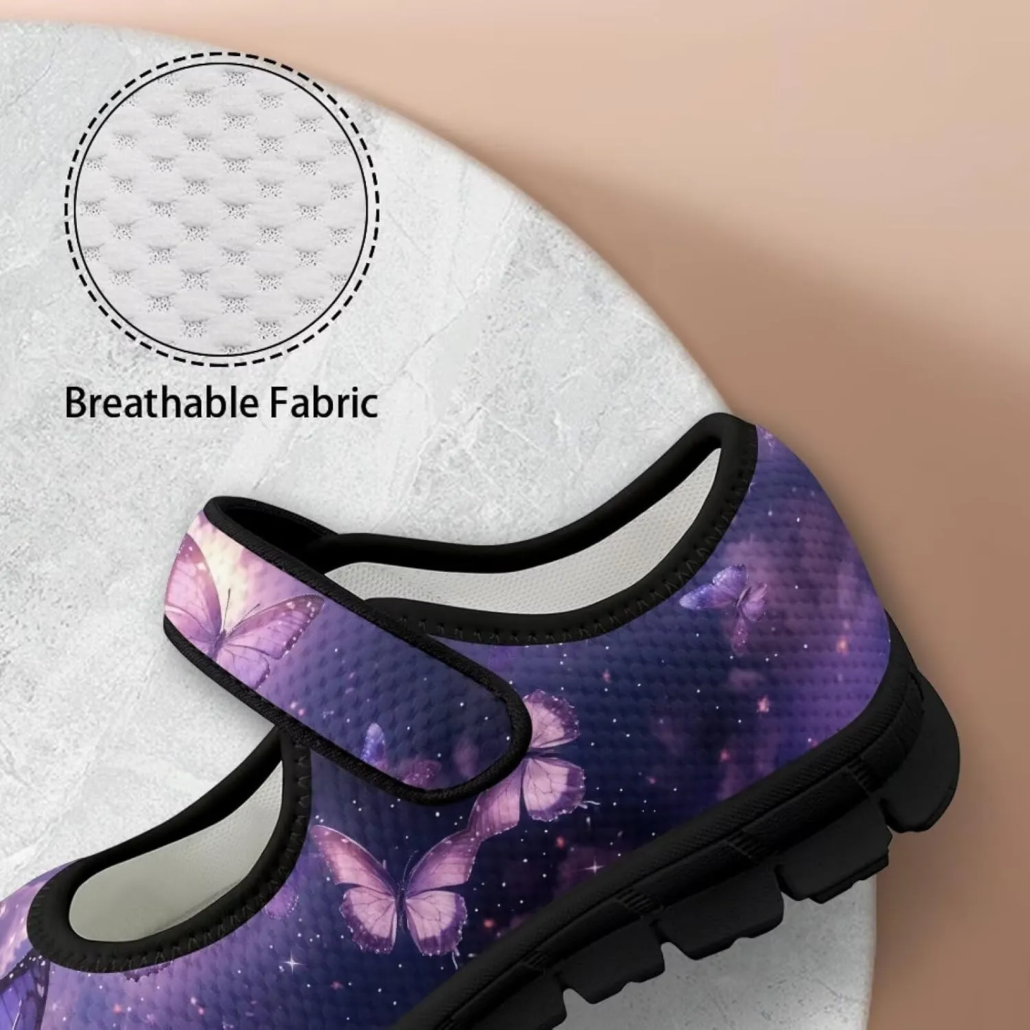 Women's Lightweight Shoes Single Buckle Fashion Casual Shoes Breathable Mesh Sneakers Comfortable Walking Shoes for Holidays US Size 5.5-10