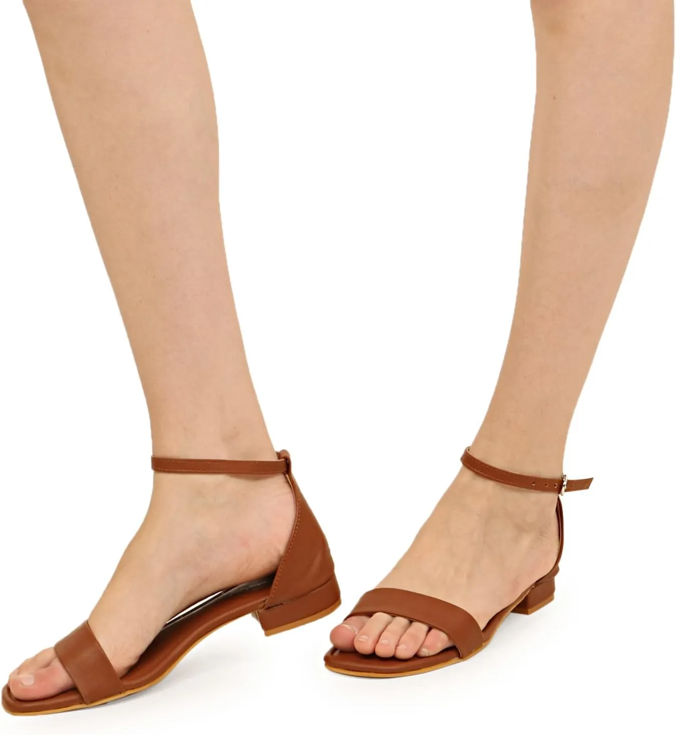 Women's Low Block Heel Dress Sandals | Comfortable Open Toe Pumps with Adjustable Ankle Strap for Party, Wedding, Casual & Office Wear Sandals for Women and Girls