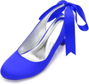 Women's Mary Jane Low Kitten Heel Pumps Closed Toe Slip On Dress Office Work Bridal Wedding Party Shoes