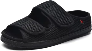 Womens Mens Slippers Wide Diabetic Shoes Unisex Adjustable Slippers Open Toe Mesh Sandals Lightweight House Footwear
