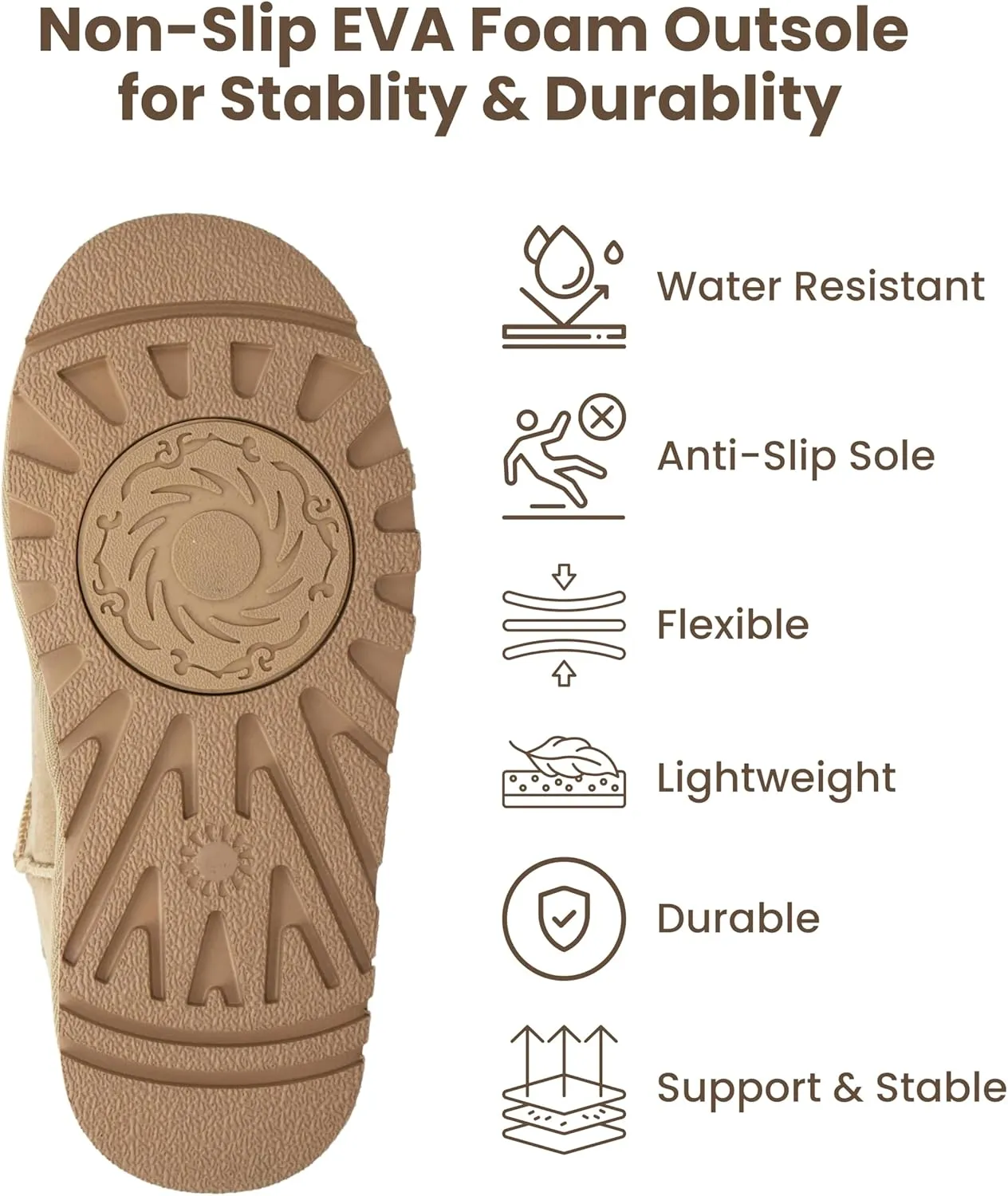 Women's Platform Mini Boots, Fur Boots Classic Ultra Mini Booties Comfortable Anti-Slip Lightweight Winter Snow Boots