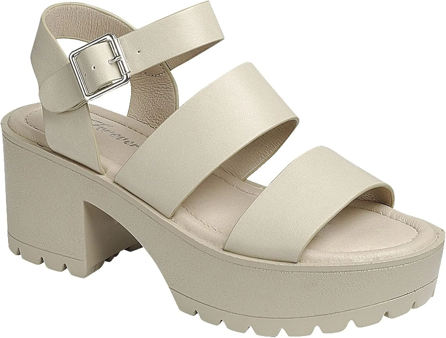 Women's Platform Open Toe Ankle Strap Lug Sole Block Heel Sandals