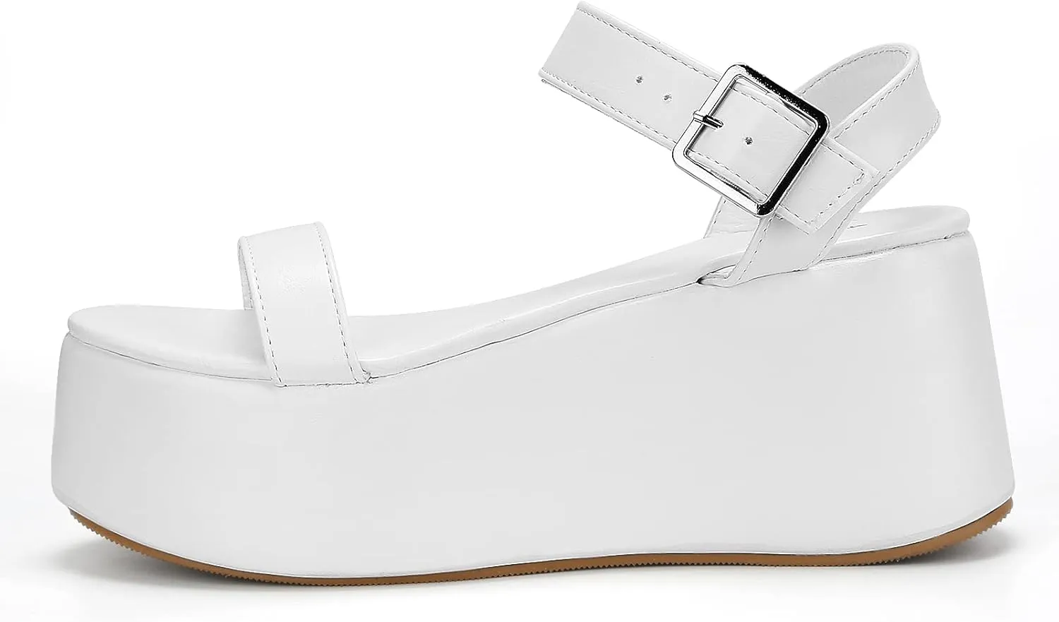 Women's Platform Sandals,Two Band Wedge Sandals with Adjustable Ankle Strap