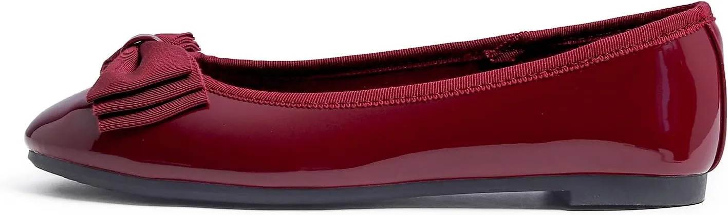 Women's Round Toe Cute Bow Trim Ballet Flats