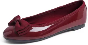 Women's Round Toe Cute Bow Trim Ballet Flats