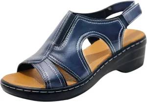 Women's Sadanar Orthopedic Arch Sandals Wedge Roman Sandals,Adjustable Ankle Strap Chunky Low Heel Casual Diabetic Walking Beach Sandals