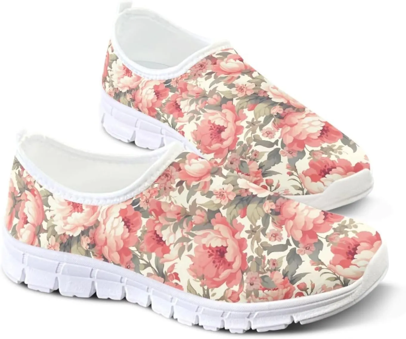 Women's Slip on Sneakers Casual Shoes Loafers Non Slip Breathable Comfortable Walking Sneakers Gifts for Women Girls White Sole Size 5.5-11.5