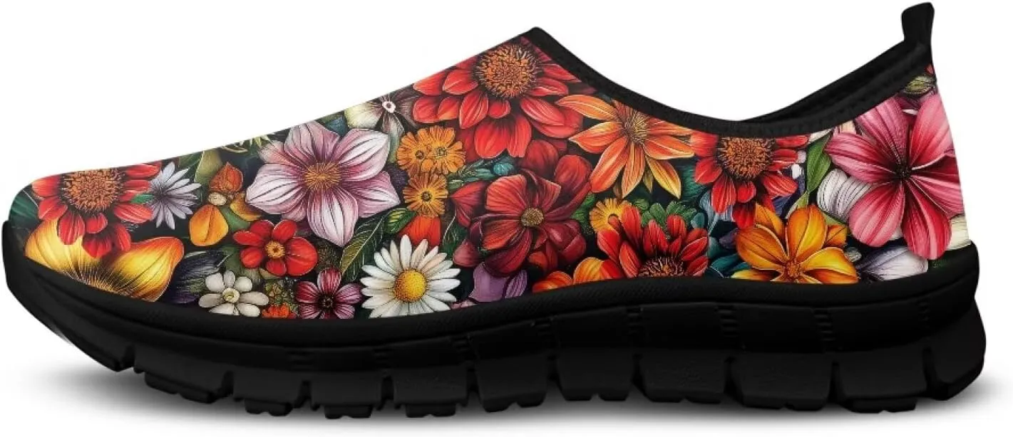 Women's Slip Ons Flat Lightweight Sneakers Walking Casual Loafers Comfortable Art Painted Travel Outdoor Shoes US Size 5.5-11.5