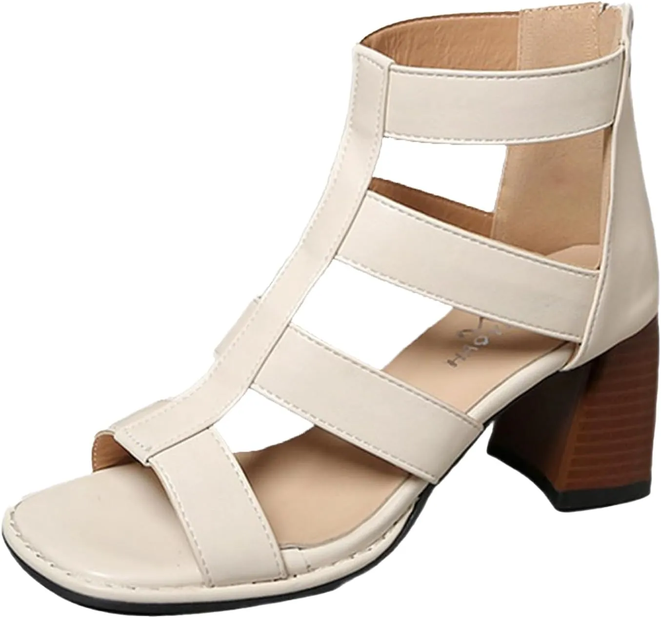 Women's Strappy Chunky Heel Roman Gladiator Sandals Comfort Open Toe Back Zipper High Top Heeled Sandals For Formal Wear Casual Party Everyday Wear