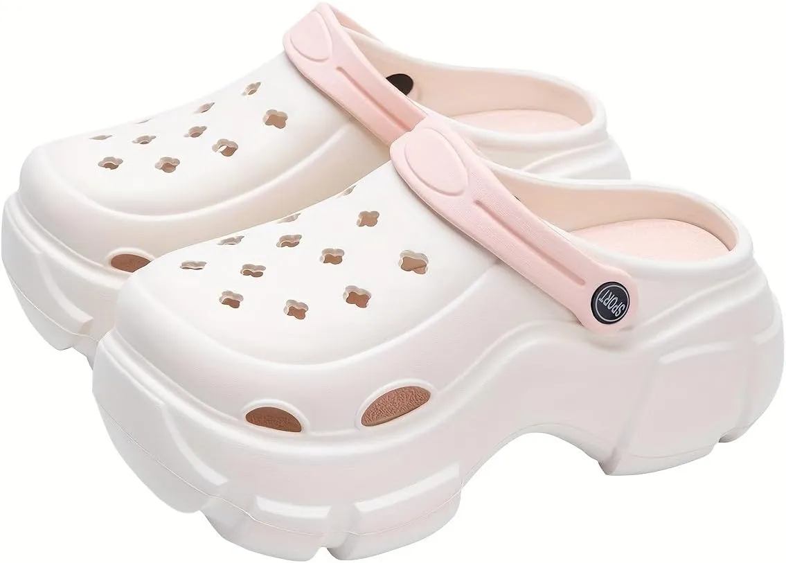 Women's Trendy Platform Clogs for Women,High Platform Clog Sandals,Outdoor Beach Sandals