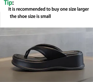 Women's Wedges Platform Orthotic Flip Flops Comfort Arch Support Slip on Wedge Plantar Fasciitis Thong Sandals Soft Yoga Mat EVA Sole Outdoor Beach Home Cushion Slippers