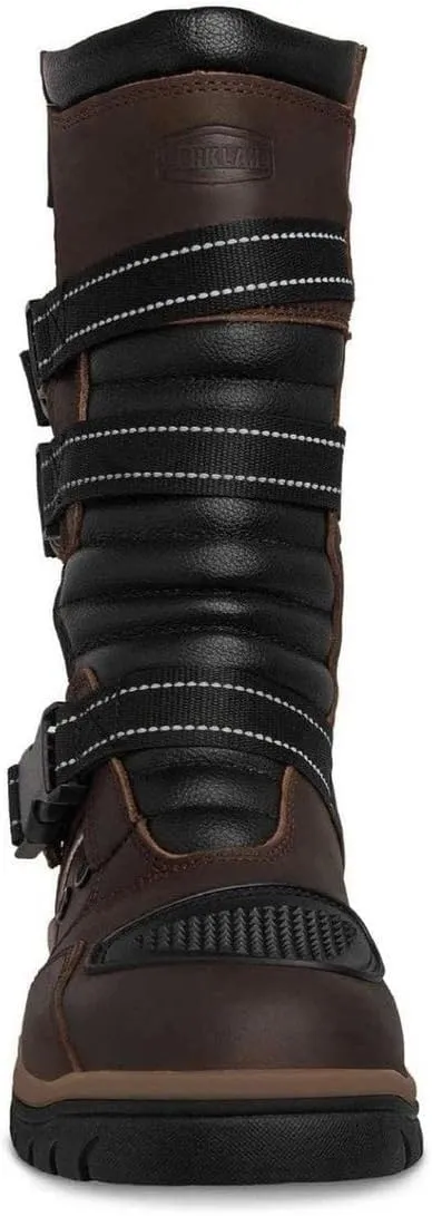 WORKLAND 77415 Motorcycle Boots for Men - Leather Boots with Protections - Work Boots For Men - Rubber Sole Slip Resistant and Reflective Motorcycle Riding Boots - Botas para Motocicleta Hombre