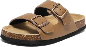 XTJSCBDSH Kids Sandals Boys Girls Slide Adjustable Back Strap Cork Toddler Slippers Casual Summer Shoes Open Toes with Cork Footbed